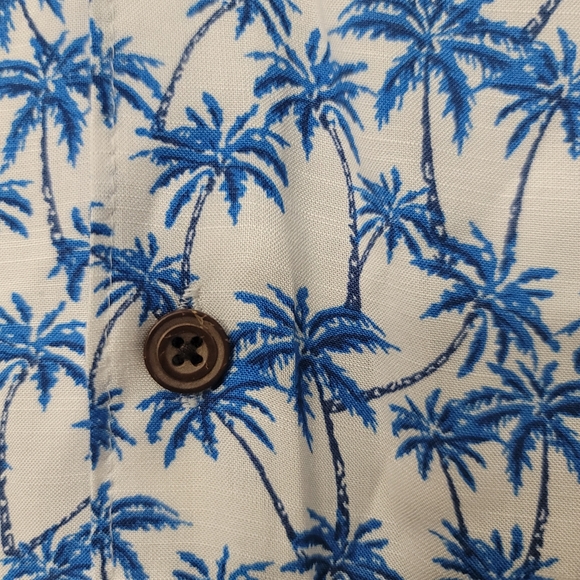 Caribbean Tree Print Short-Sleeve Woven Camp Shirt - Picture 5 of 7